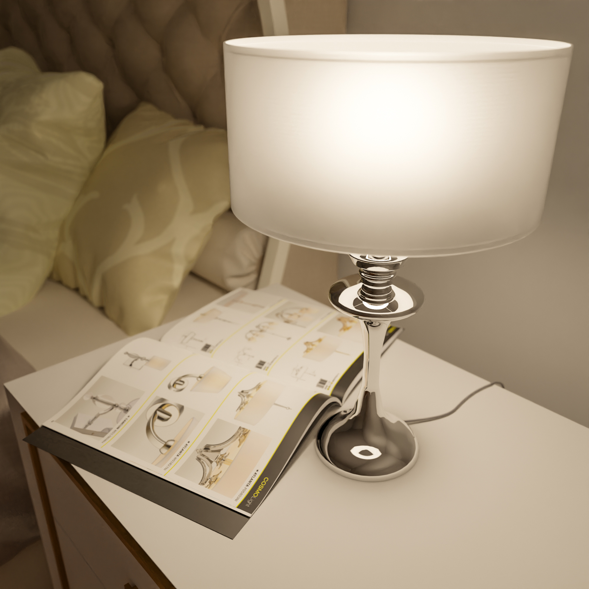 Lampe à Poser Abu Dhabi — Candélabre Chromé en situation