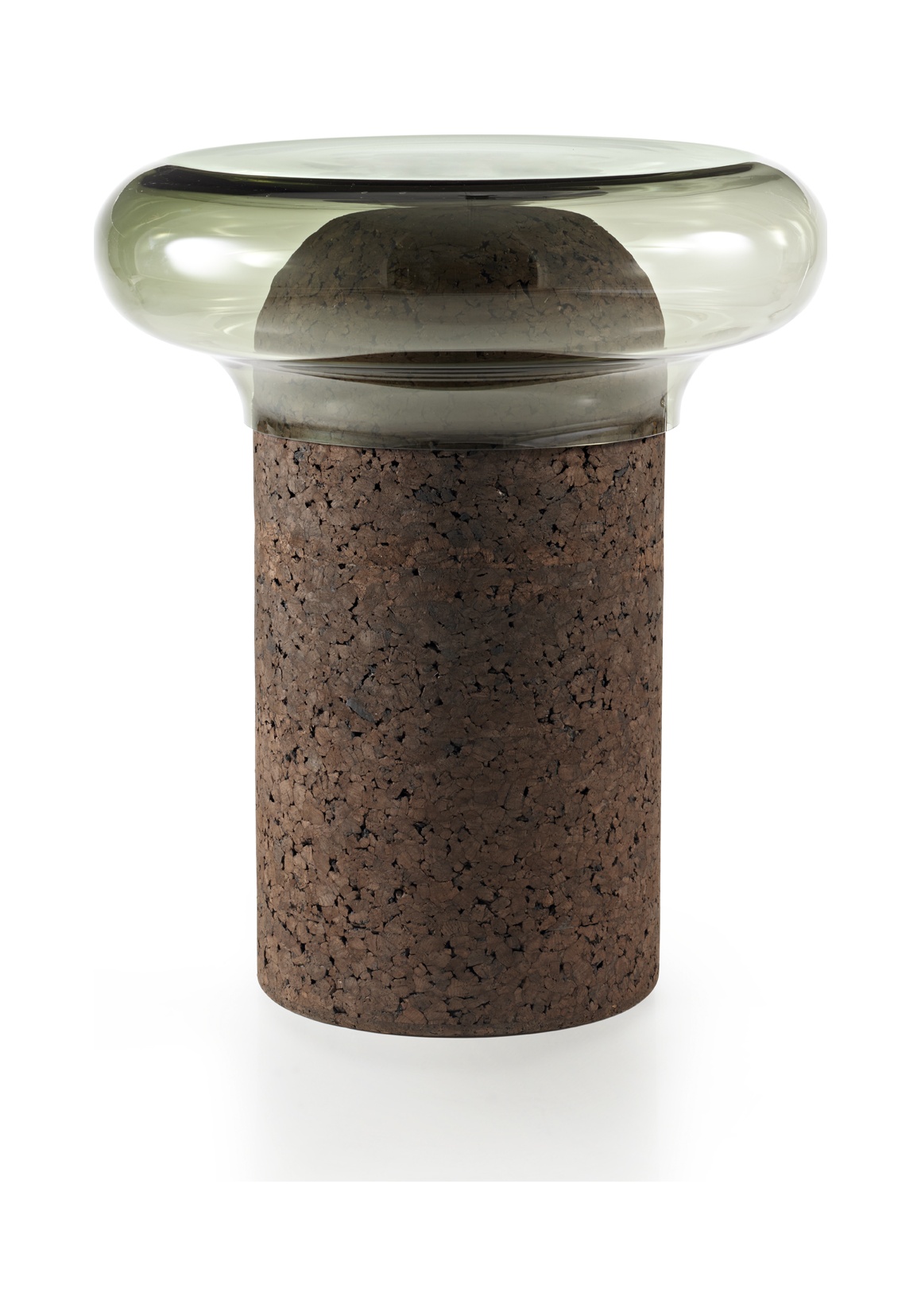 table d'appoint domo liège verre fumé