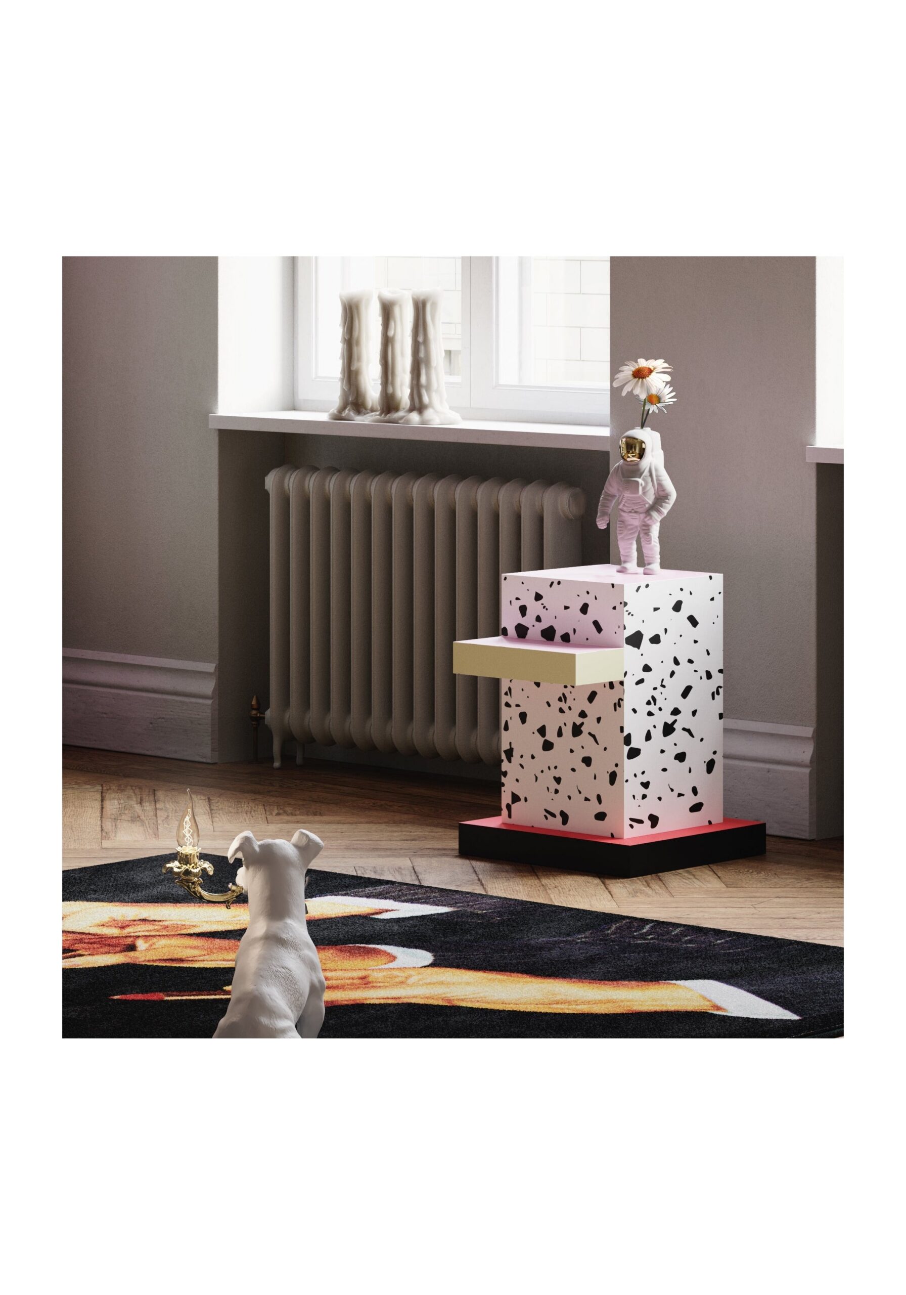 détail table d appoint vintage Super Terrazzo Seletti