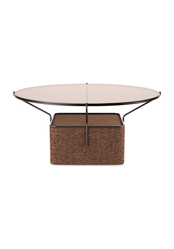 table basse frame liège noir