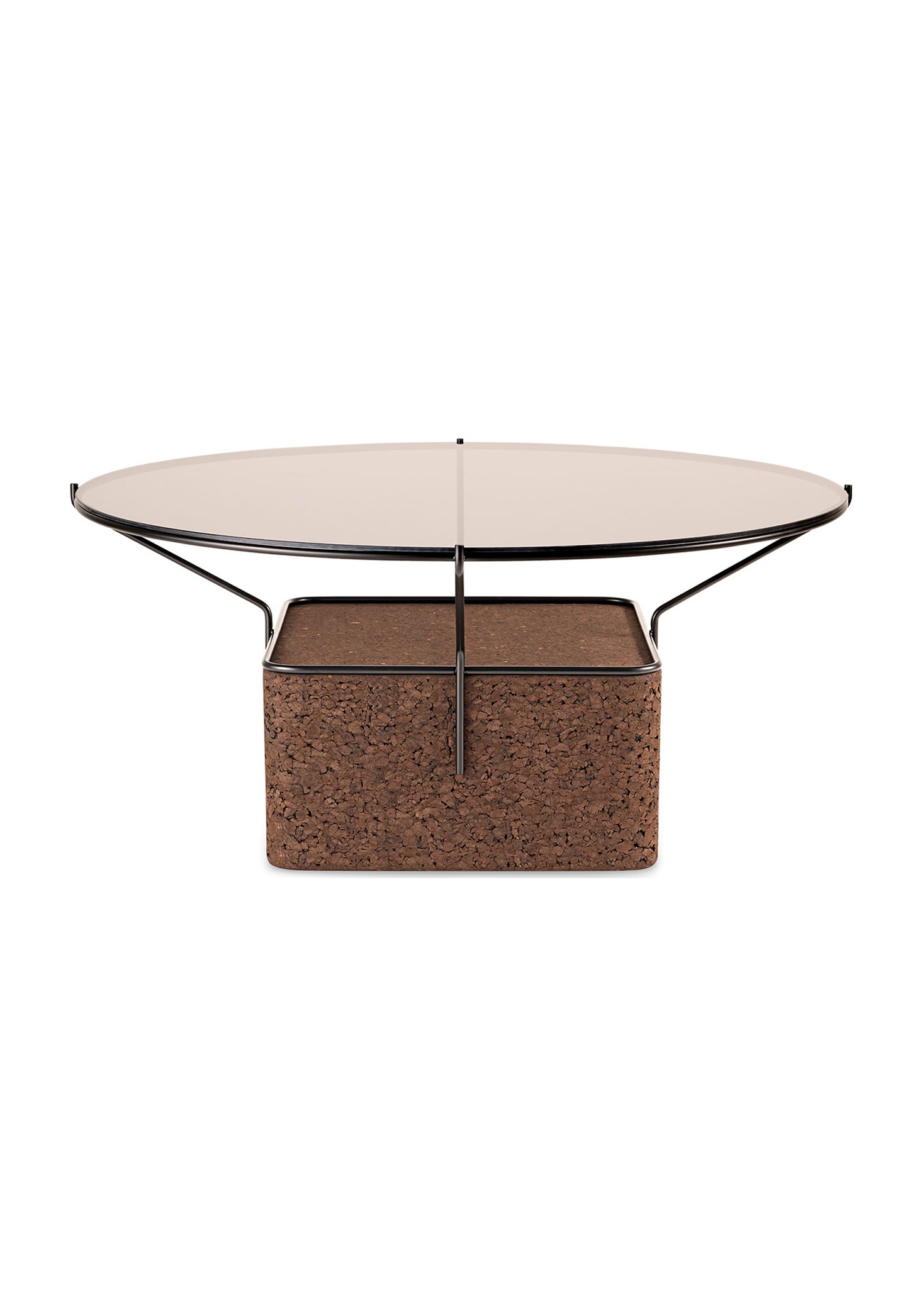 table basse frame liège noir