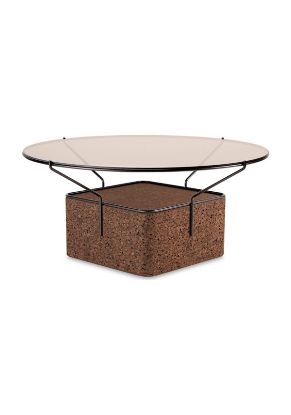 table basse frame liège noir