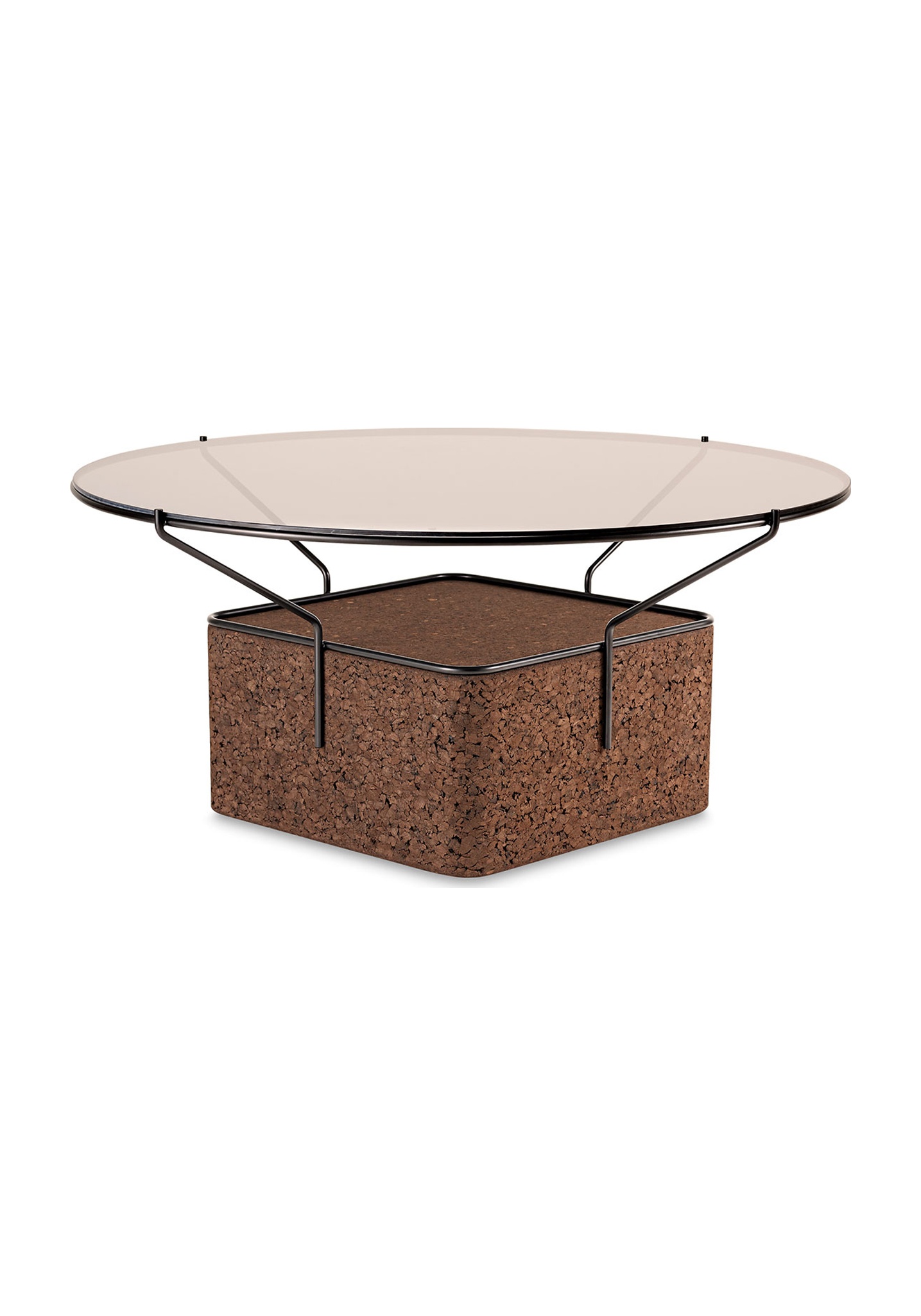 table basse frame liège noir