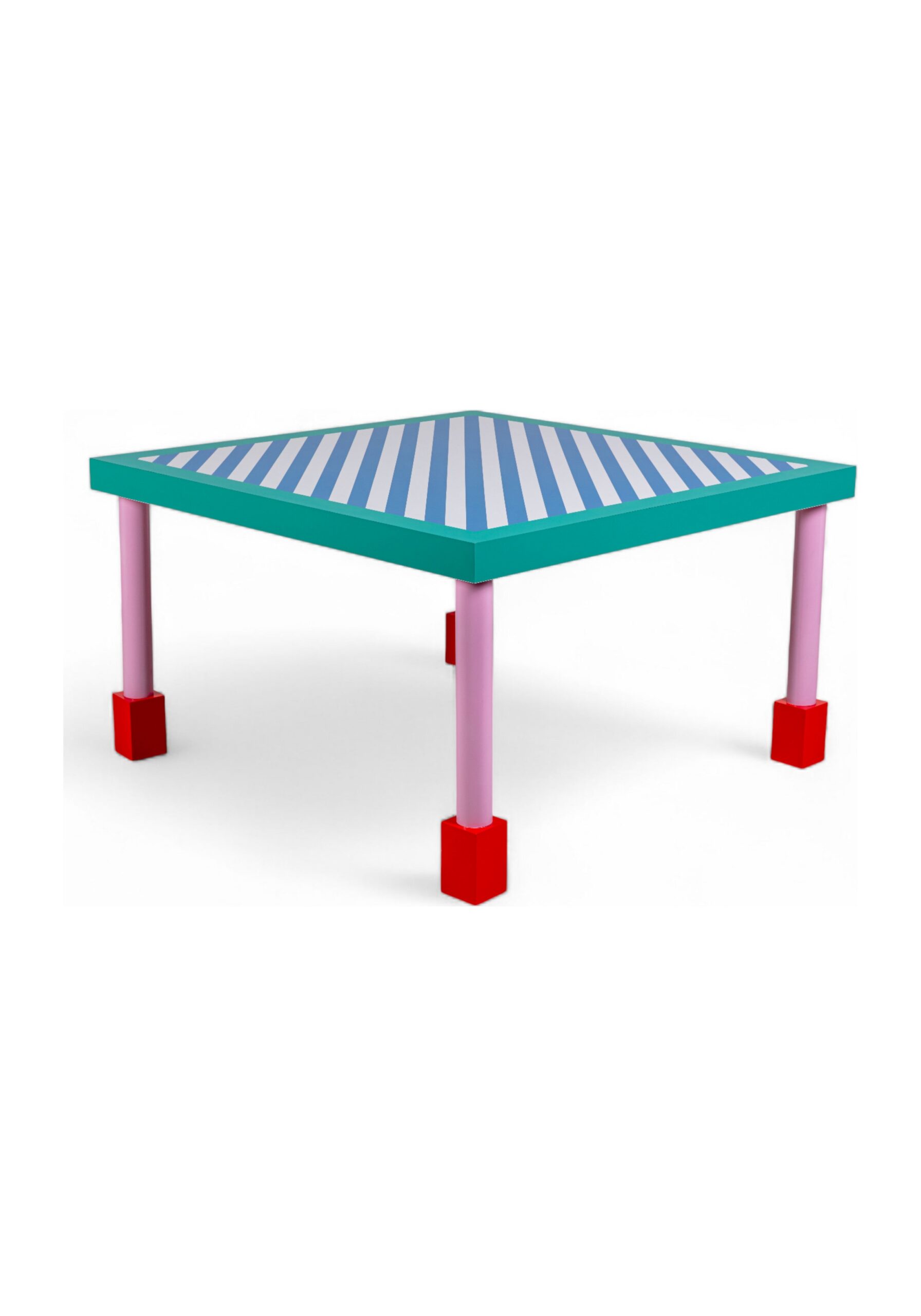 table carrée vintage Super Blue Stripes Seletti