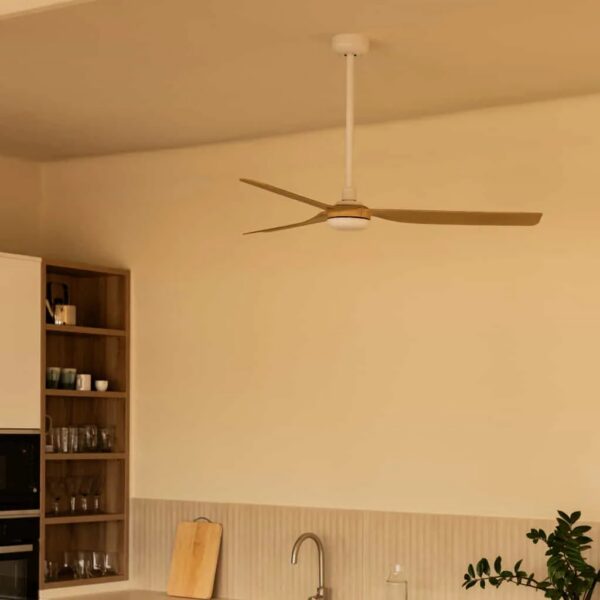 ventilateur plafond noir et bois
