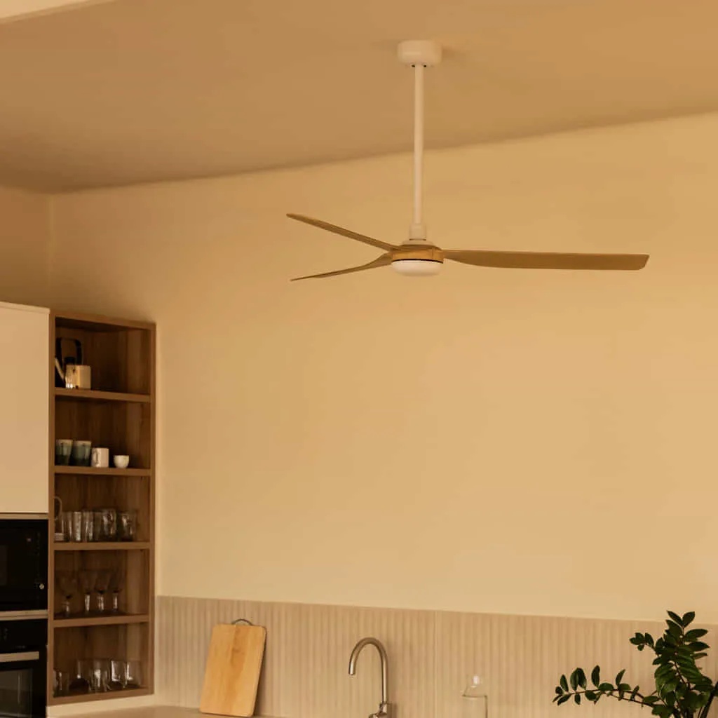 ventilateur plafond noir et bois