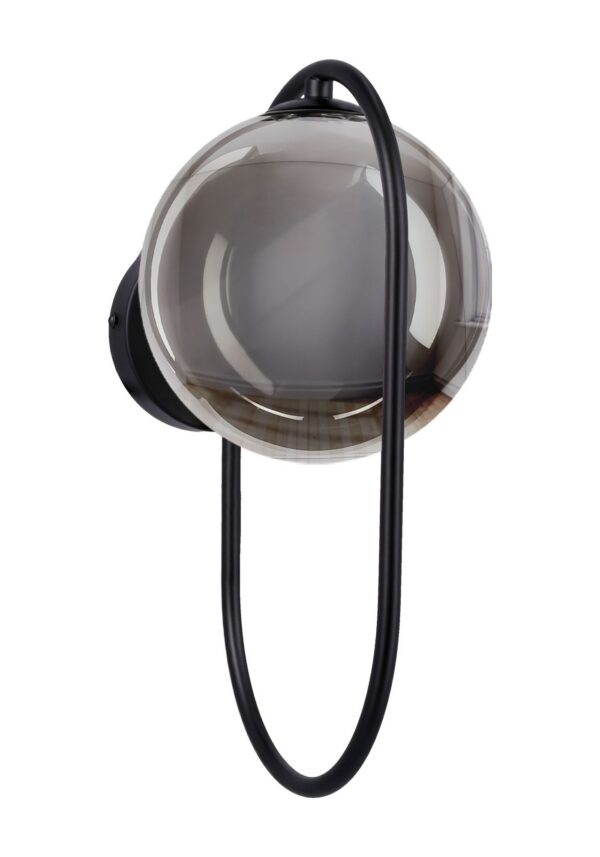 applique anneau noir globe fumé sur fond blanc