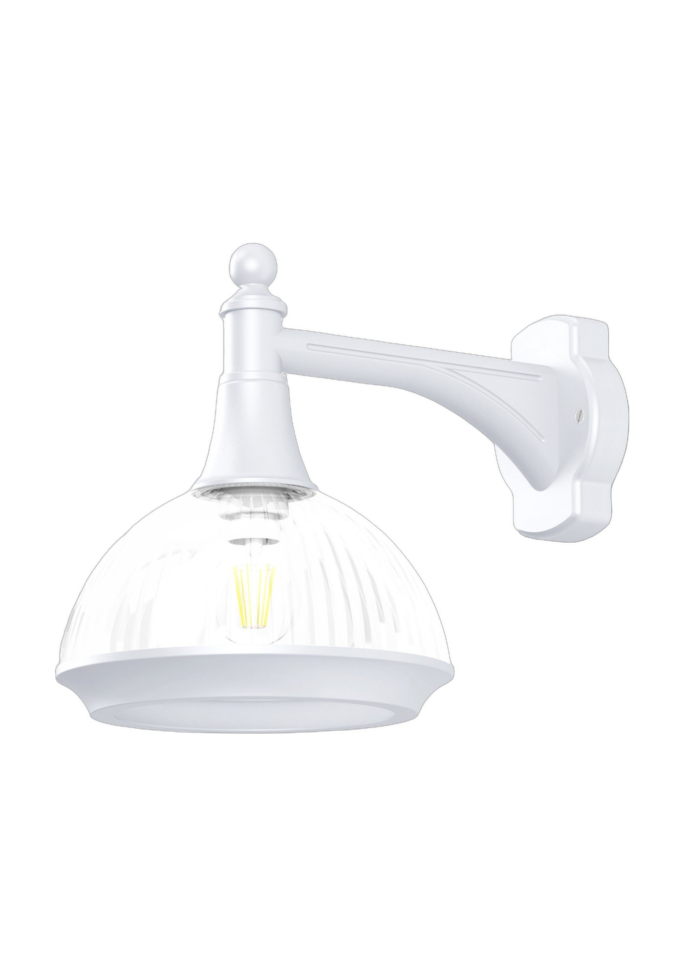 Applique Boléro Roger Pradier, lanterne descendante en aluminium applique Boléro Roger Pradier en aluminium blanc, rendu sur fond blanc