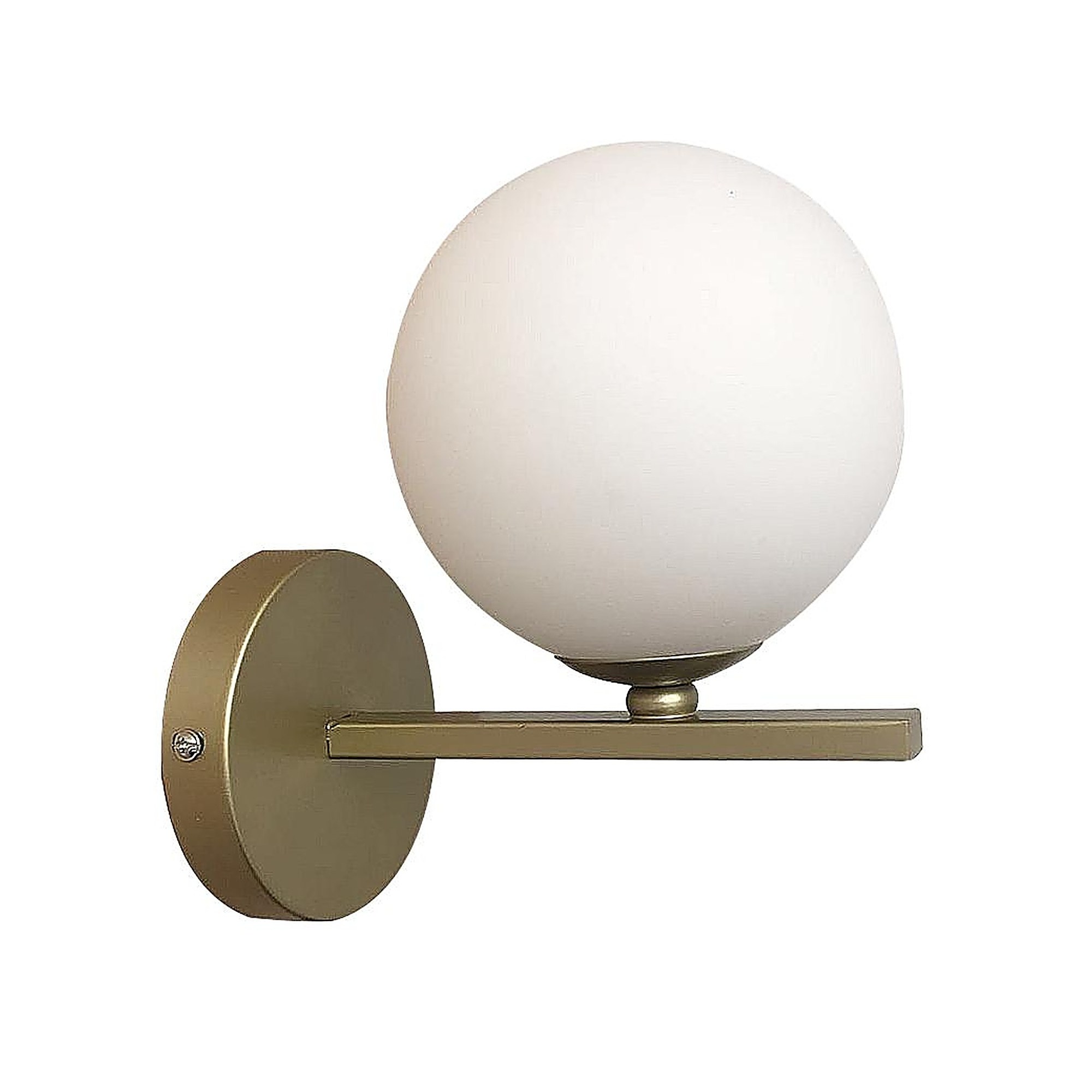 Applique boule opale G9, noire, laiton ou verre fumé, 20 cm applique boule opale G9 version laiton sur fond blanc