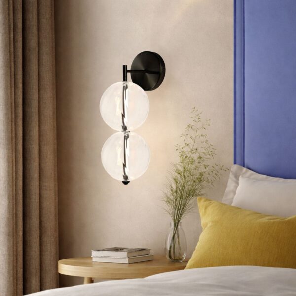 applique boules de verre a cote d un lit