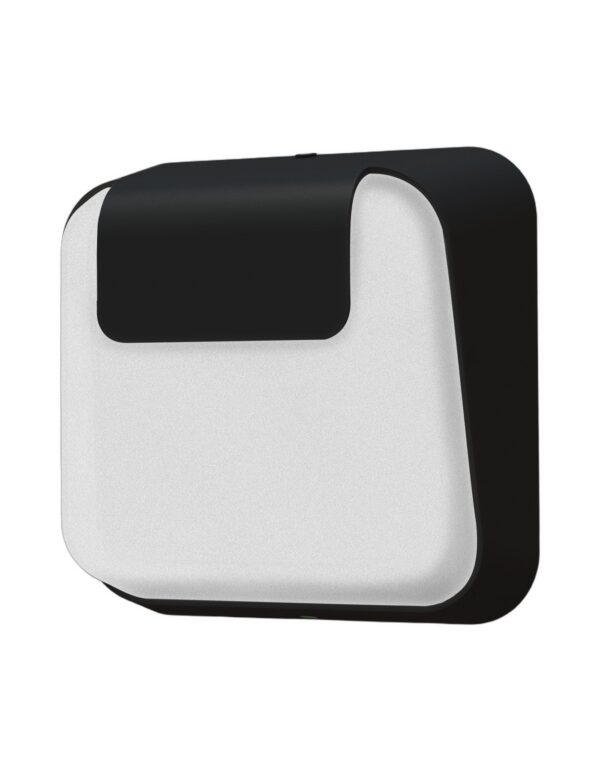 applique Carex en aluminium noir velours avec verre depoli Pyrex, rendu sur fond blanc