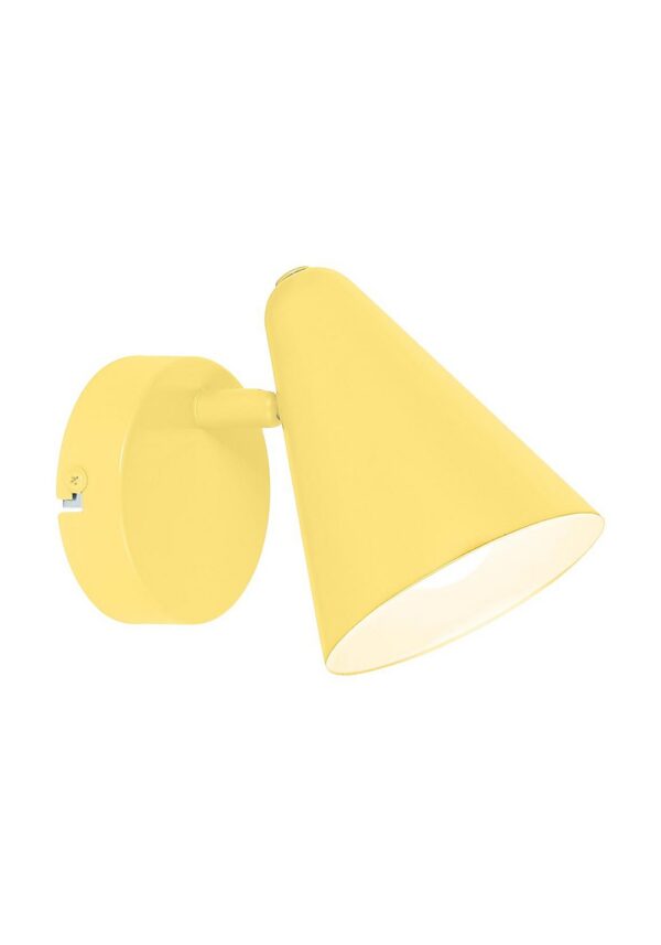 applique conique pastel jaune sur fond blanc
