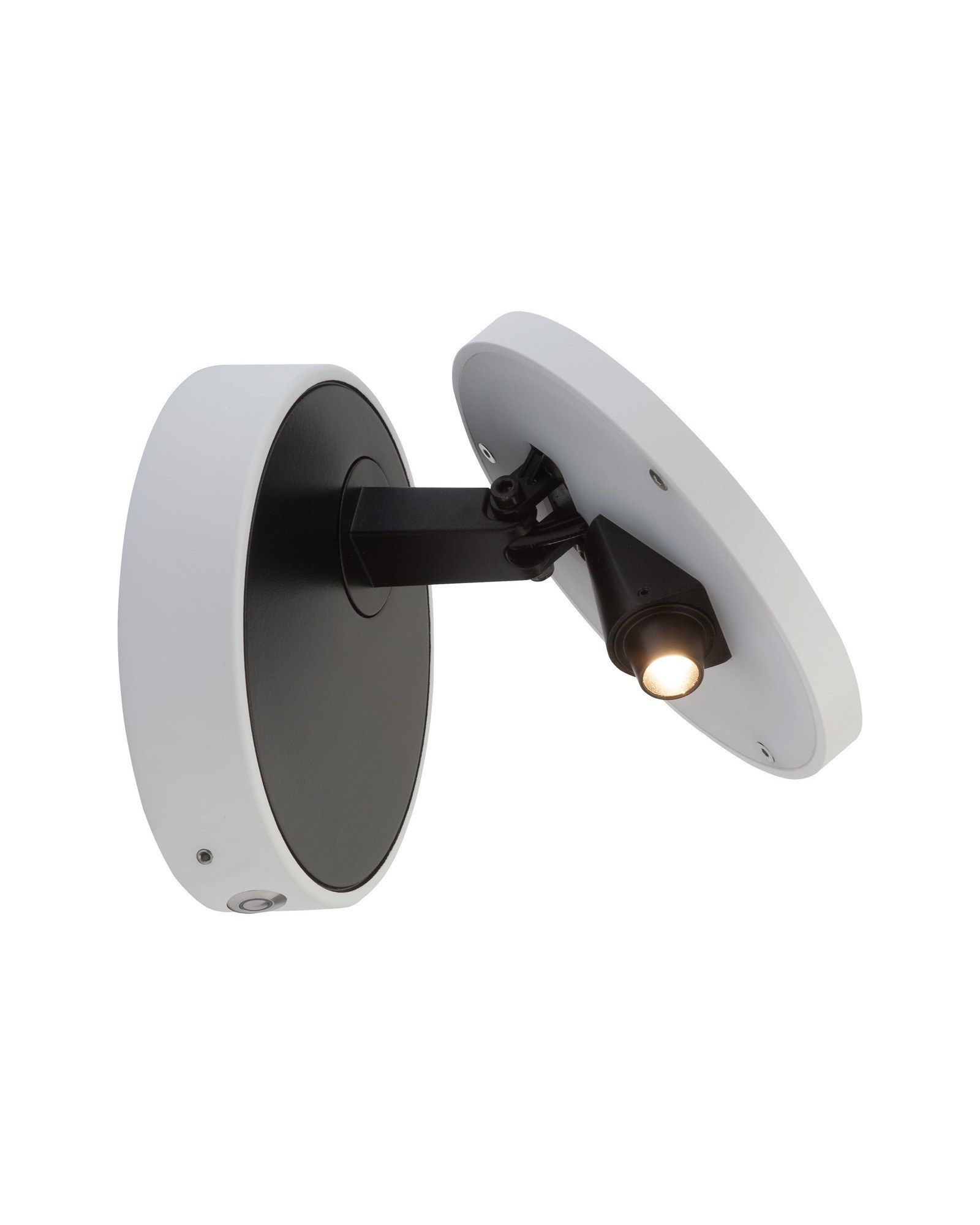 applique Dot Wall W120 Antidark en finition blanc et noir, packshot fond blanc