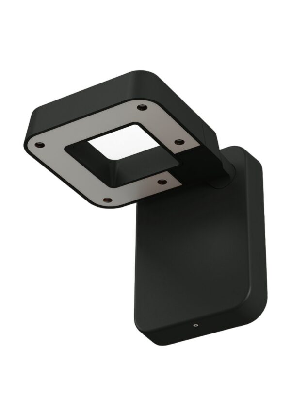 applique extérieure Square LED en aluminium gris anthracite, rendu sur fond blanc