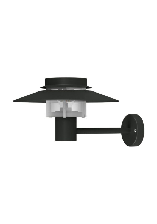 applique Kerlouan en aluminium gris anthracite avec diffuseur polycarbonate clair, rendu sur fond blanc