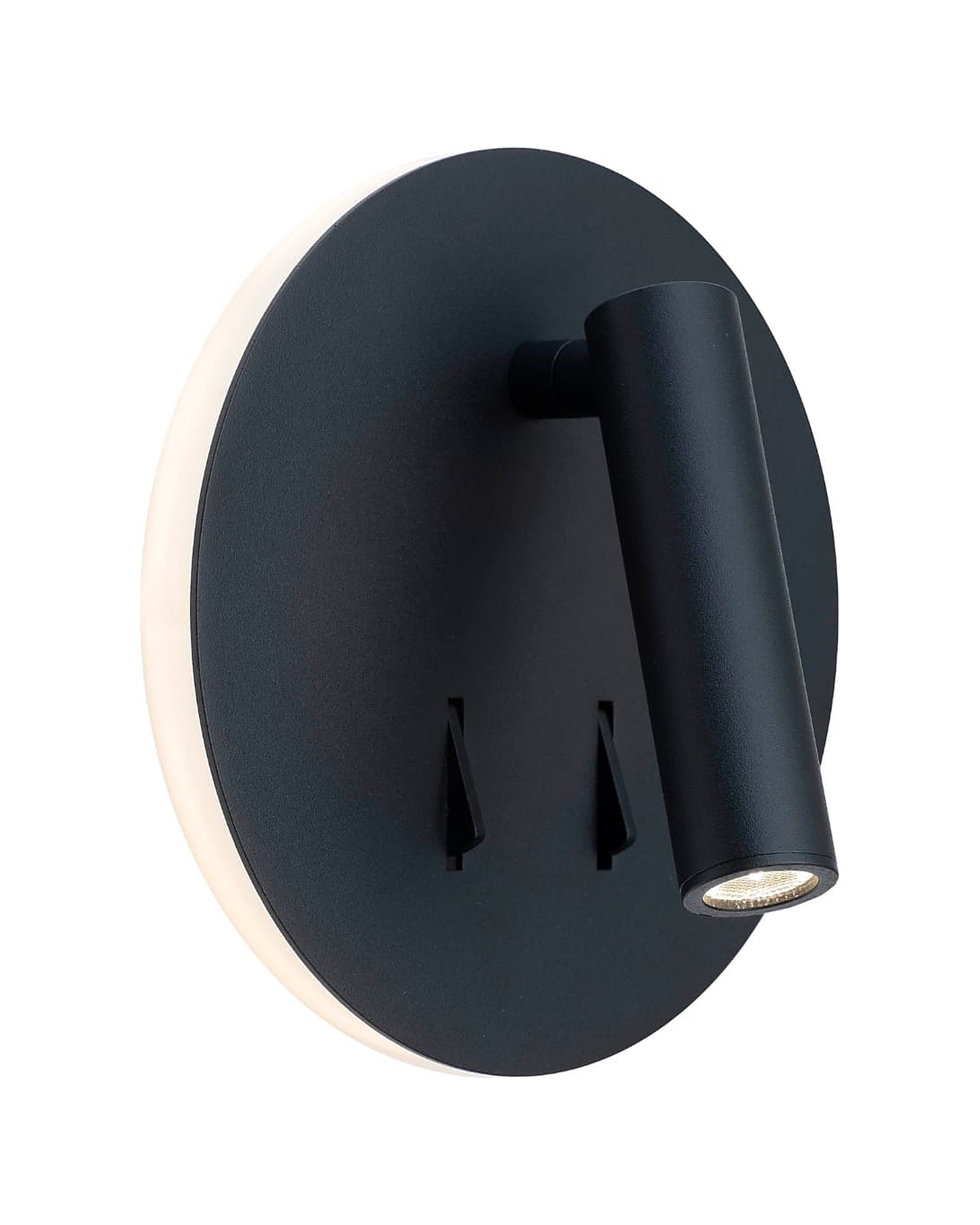 Applique liseuse Circle Wall LED en aluminium par Antidark applique liseuse Circle Wall Antidark en finition noir, packshot fond blanc