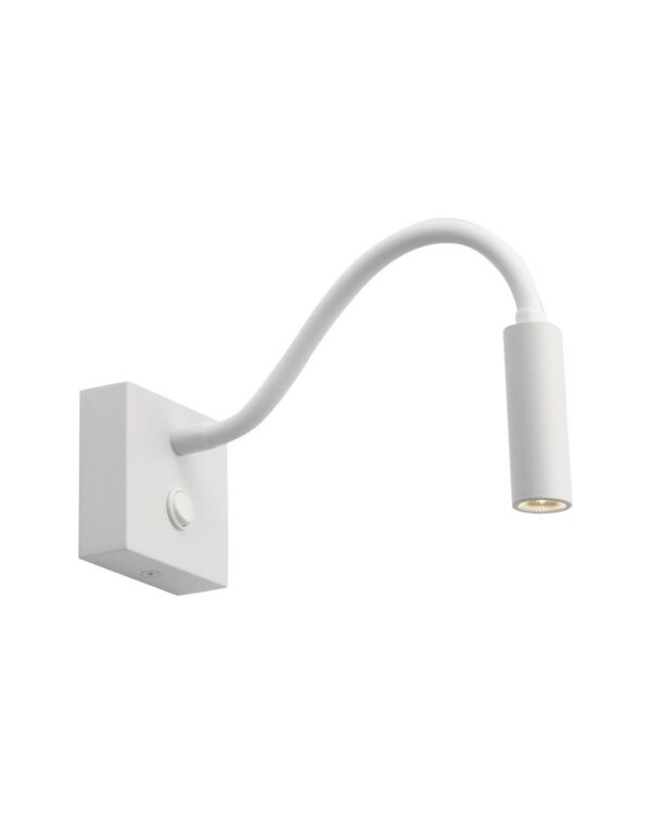 applique liseuse Flex Wall Antidark en finition blanc, packshot fond blanc