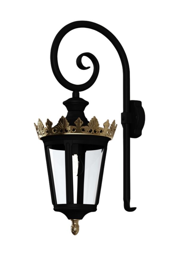 applique Louvre Roger Pradier crosse en aluminium noir foncé, rendu sur fond blanc