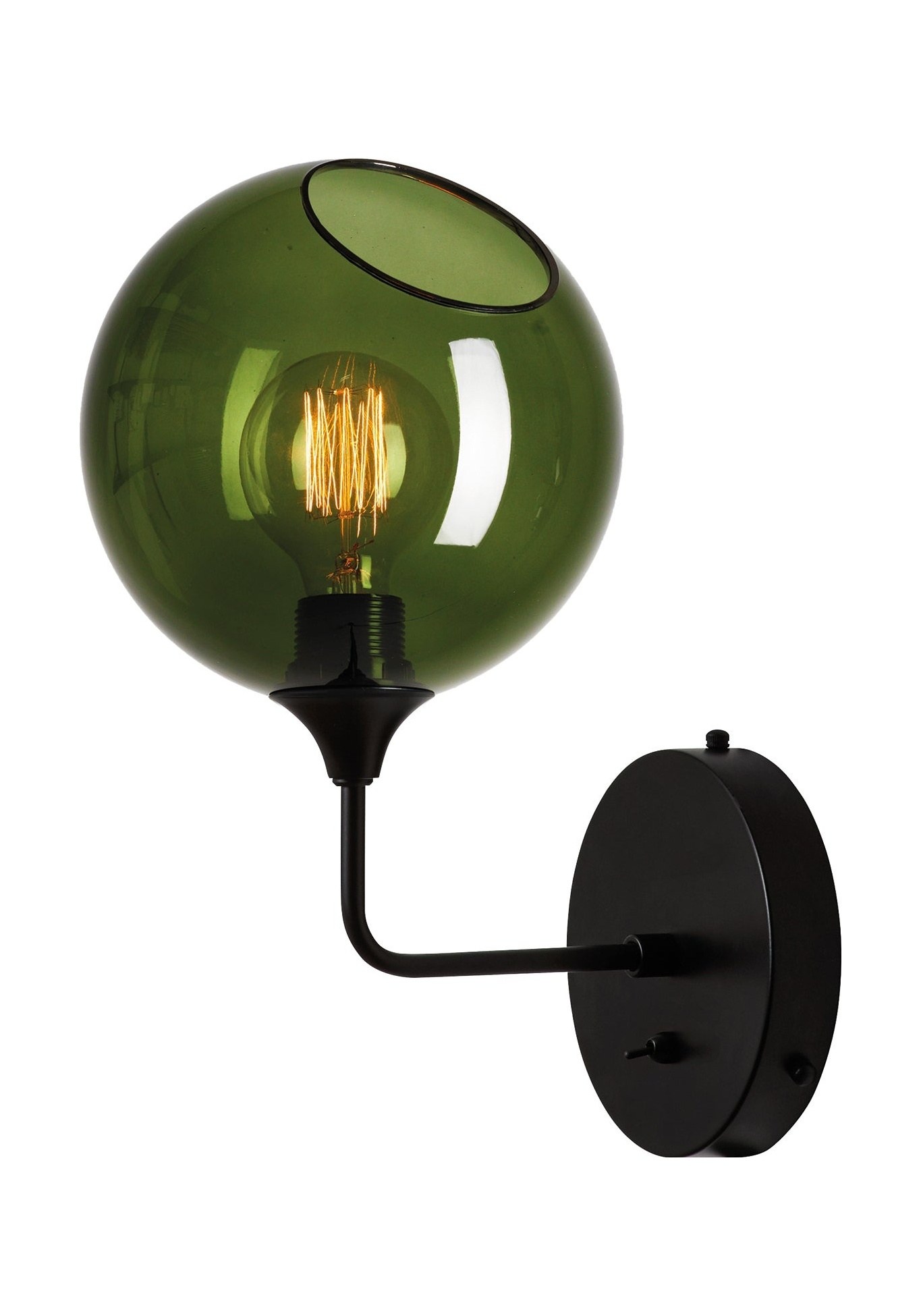 Applique murale Ballroom The Wall en verre soufflé par Design by Us applique murale Ballroom Design by Us, 37 cm, coloris Army (vert olive), base noire