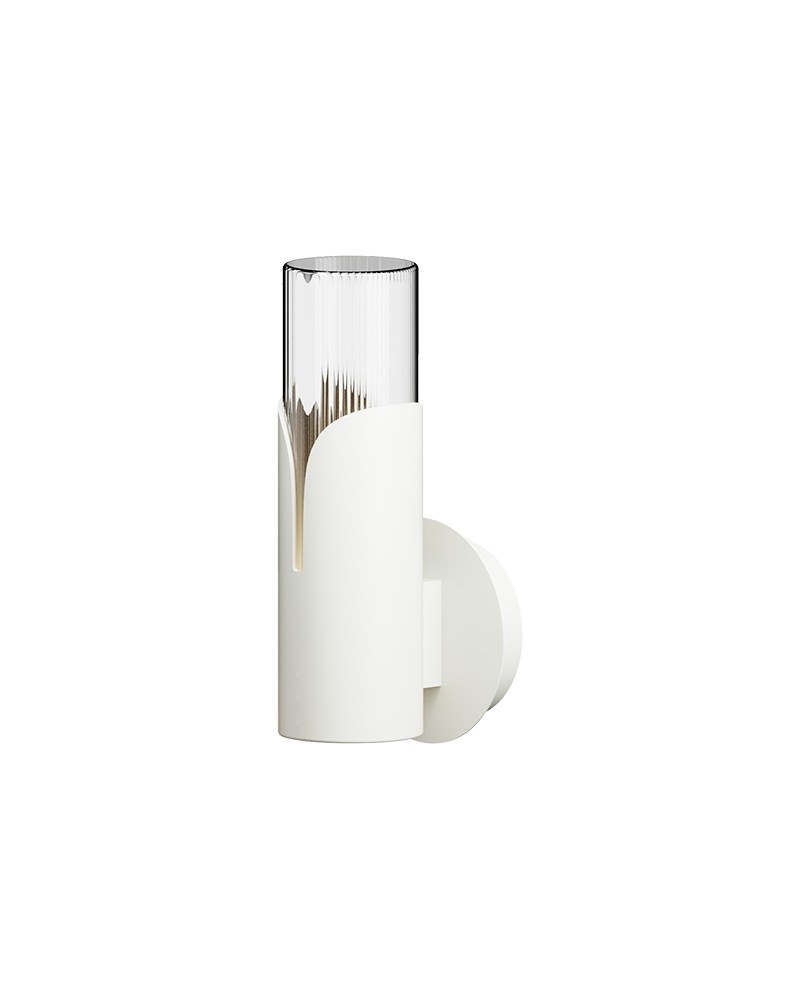Applique murale Bisel en verre soufflé par Robin Lamps applique murale Bisel finition blanc mat