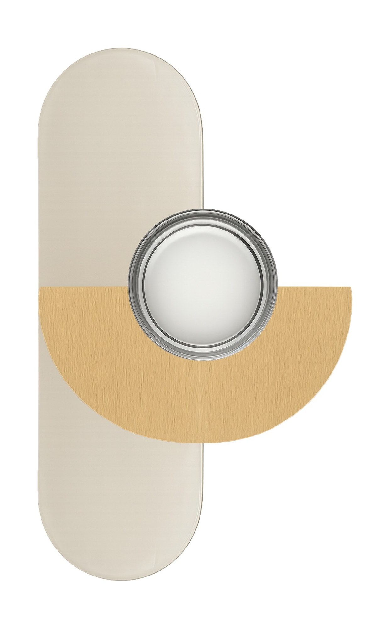 applique murale Brera modèle Arco Mezzo or pâle brossé, fond blanc