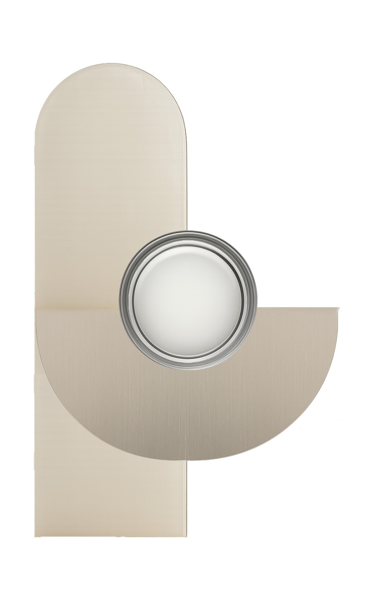 Applique murale Brera en fer et verre soufflé par Robin Lamps applique murale Brera modèle Linea Mezzo acier chaud brossé, fond blanc
