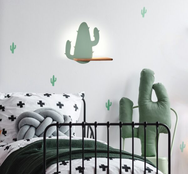 applique murale cactus enfant cactus vert pastel dans une chambre enfant