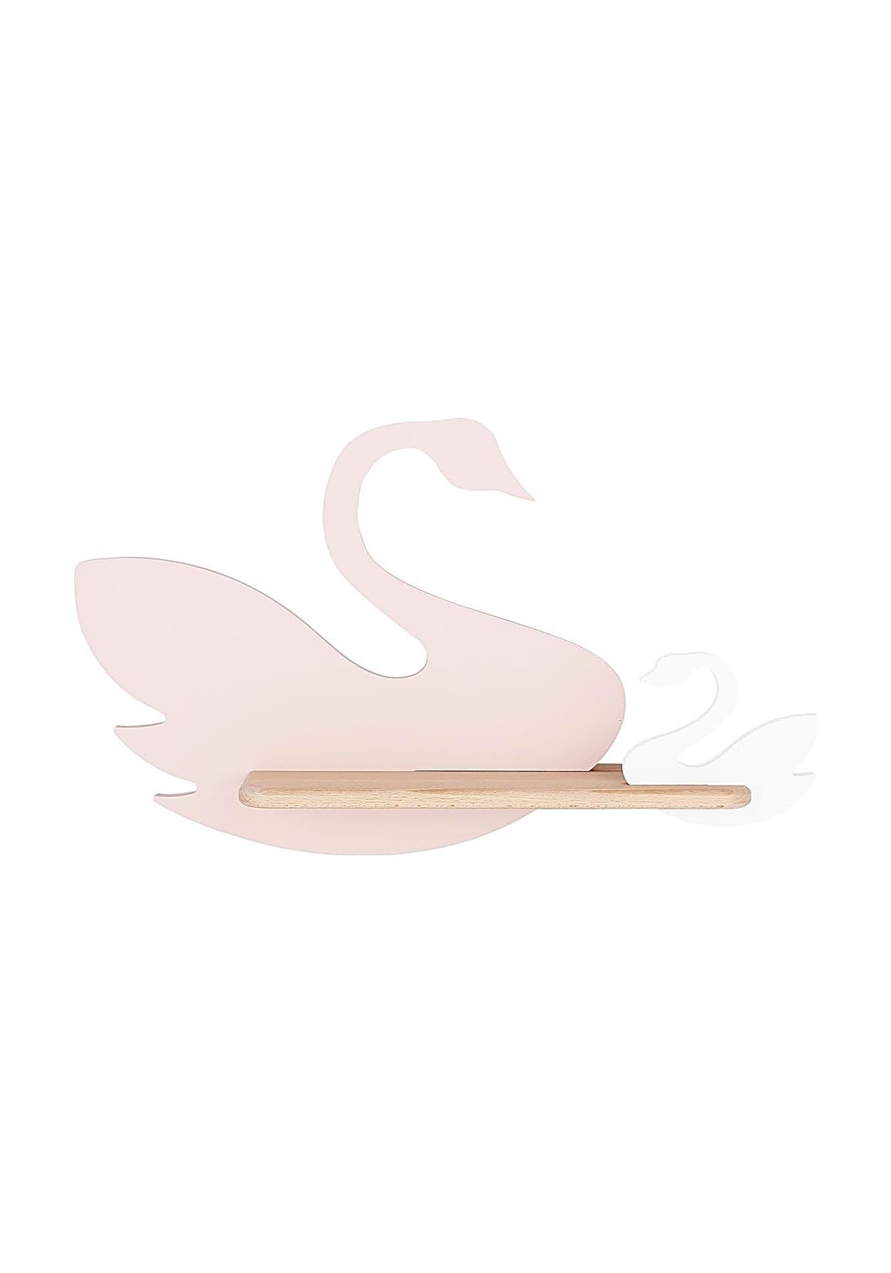 Applique murale cygne rose et blanc en bois avec tablette applique murale cygne rose et blanc avec tablette en bois
