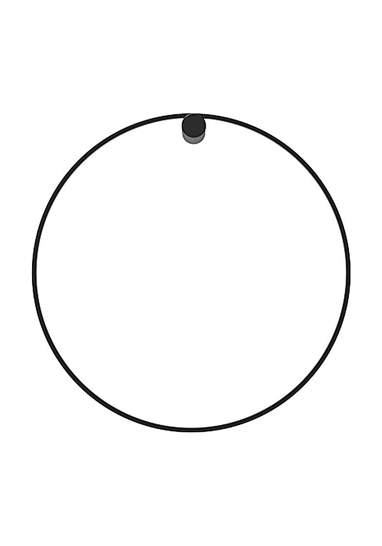 applique murale Ramona anneau LED noir mat de 80 cm, fond blanc