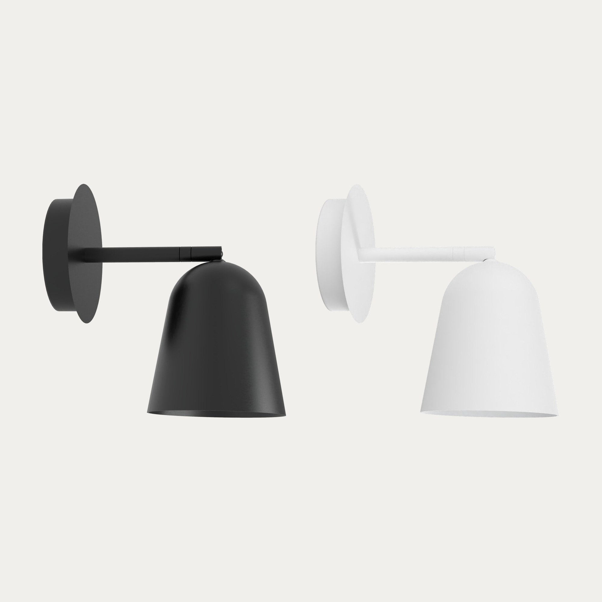 Applique murale Tessa en aluminium par Robin Lamps applique murale Tessa en deux finitions noir mat et blanc mat sur fond beige