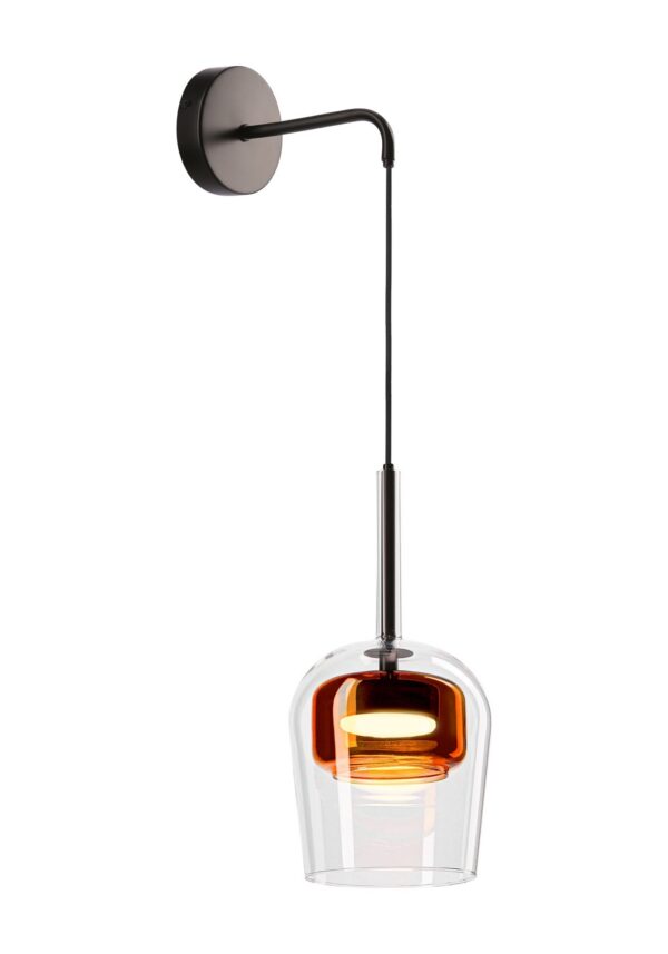 applique murale verre teinté marron sur fond blanc