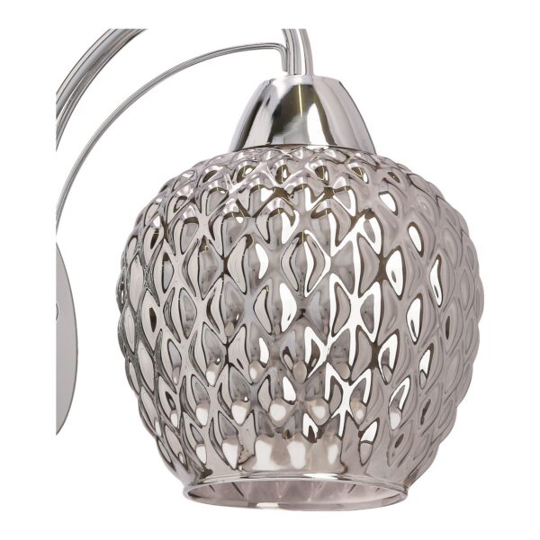 applique murale vintage chrome detail du globe en verre fume ajoure