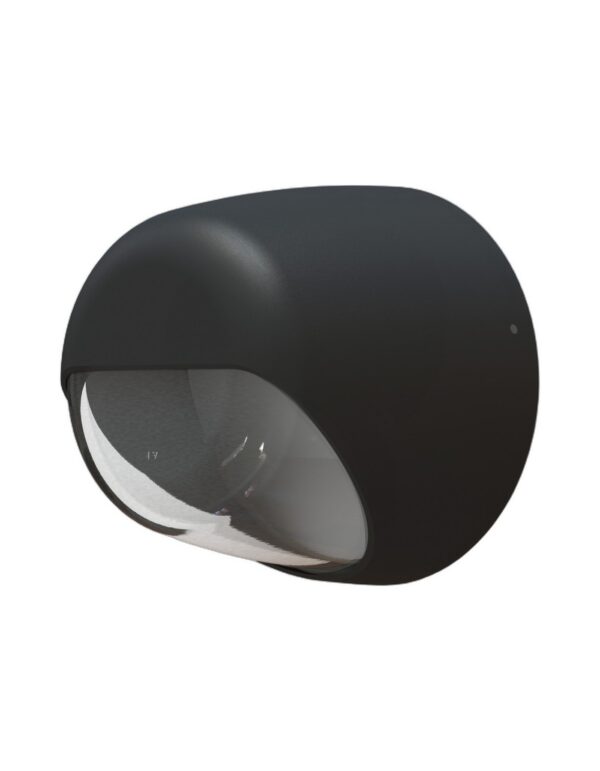 applique Ronex en aluminium noir velours avec verre clair Pyrex, rendu sur fond blanc