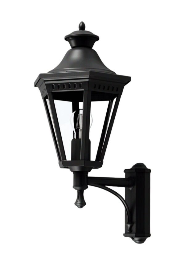 applique Victoria montante en aluminium noir foncé, rendu sur fond blanc
