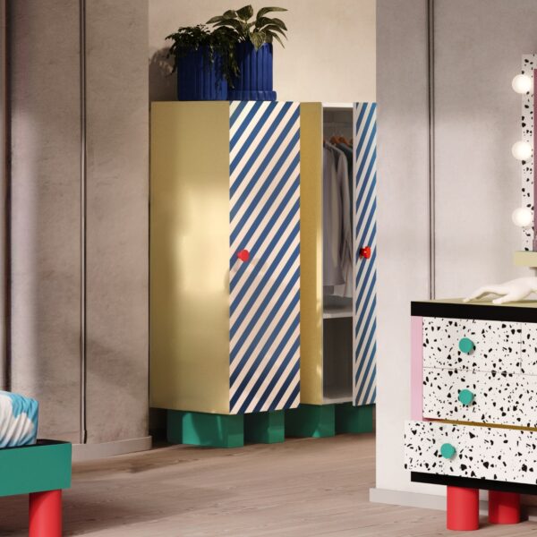Comment Adopter la Tendance Déco Pop : L'Univers de la Marque Seletti armoire design vintage, armoire dans une chambre aux murs clairs