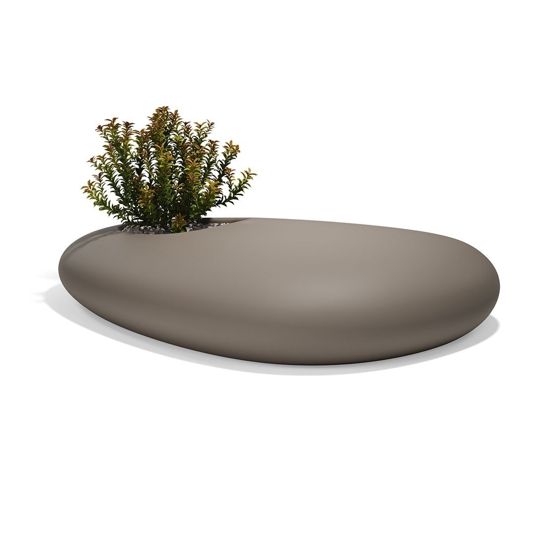 Banc Stone en polyéthylène au design contemporain par Stefano Giovannoni & Elisa Gargan x Vondom banc Stone Vondom coloris Taupe
