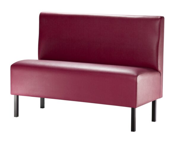 Banquette professionnelle 120 cm dossier droit en simili rouge
