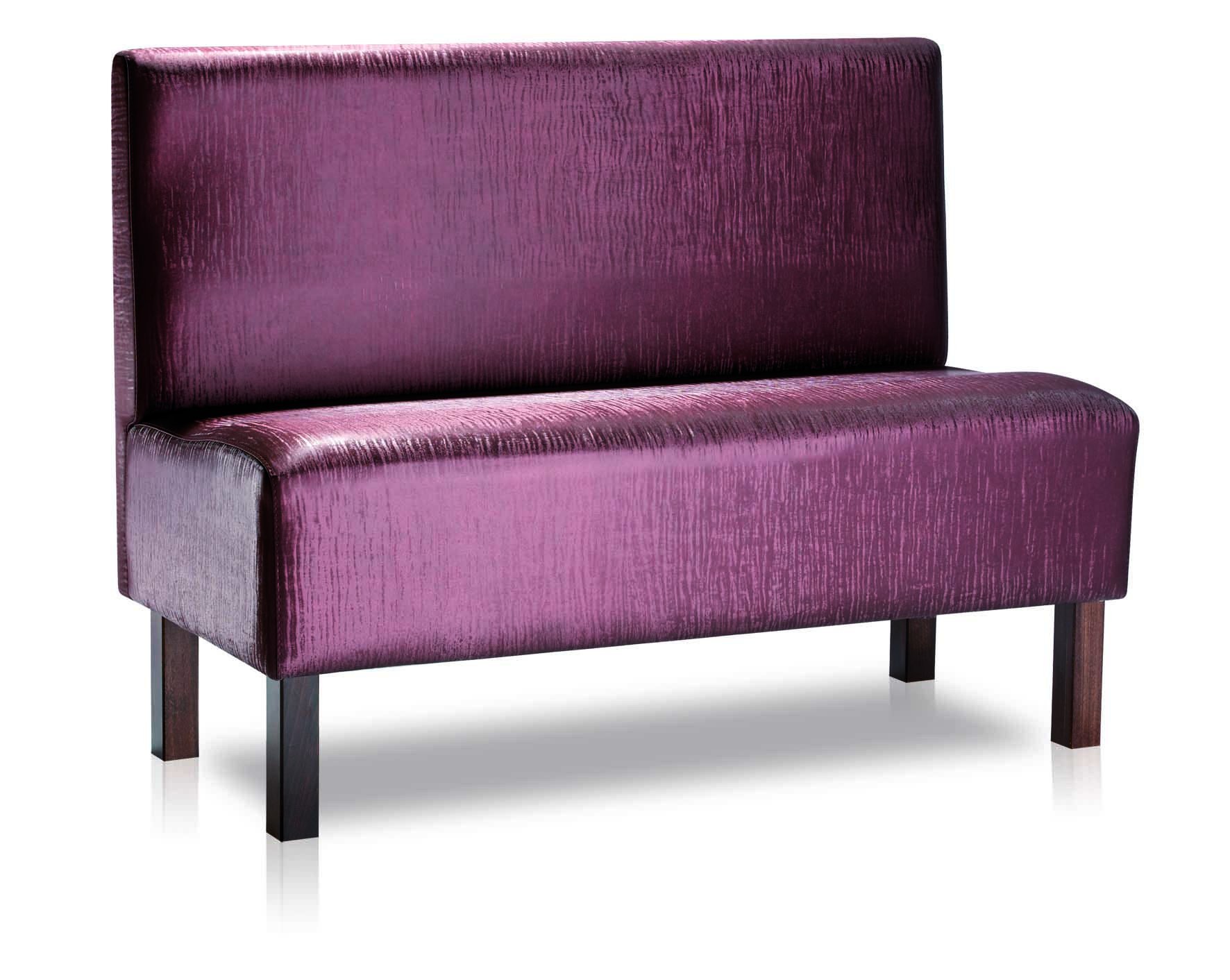 Banquette professionnelle 120 cm, dossier droit, devis pro Banquette professionnelle 120 cm dossier droit en tissu prune