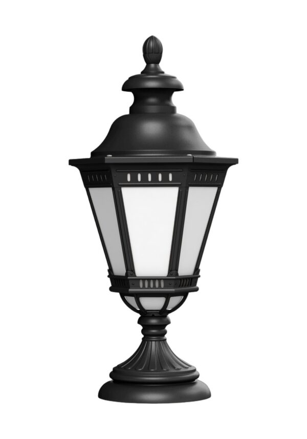 borne Citadelle sans couronne en aluminium noir foncé, rendu sur fond blanc