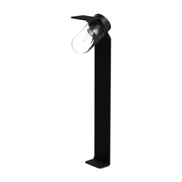 borne d éclairage extérieur Sherlock modèle compact H 710 mm noir velours avec verre clair, rendu sur fond blanc