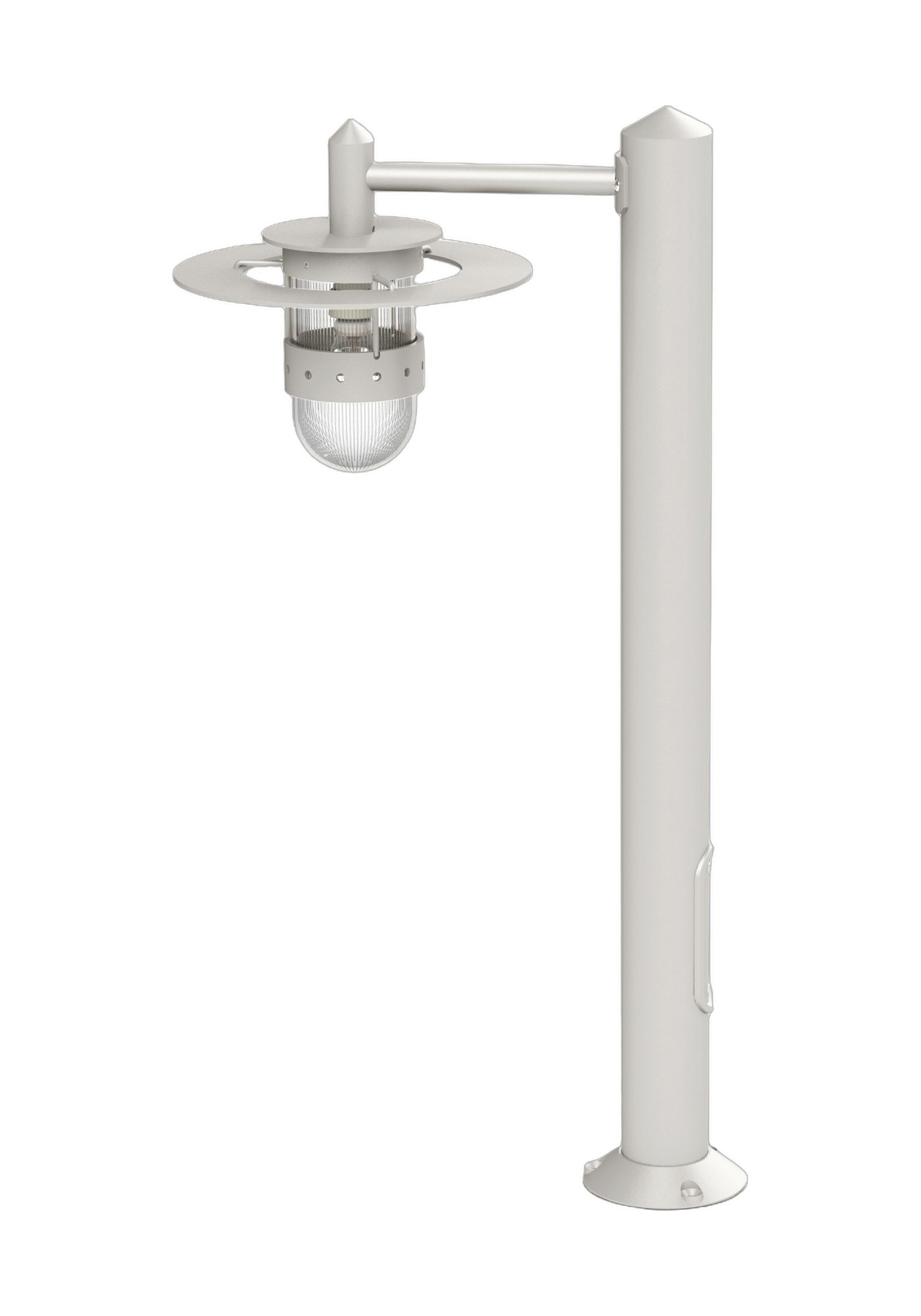 Borne extérieure Kent en aluminium par Roger Pradier borne extérieure Kent en aluminium blanc pur, rendu sur fond blanc