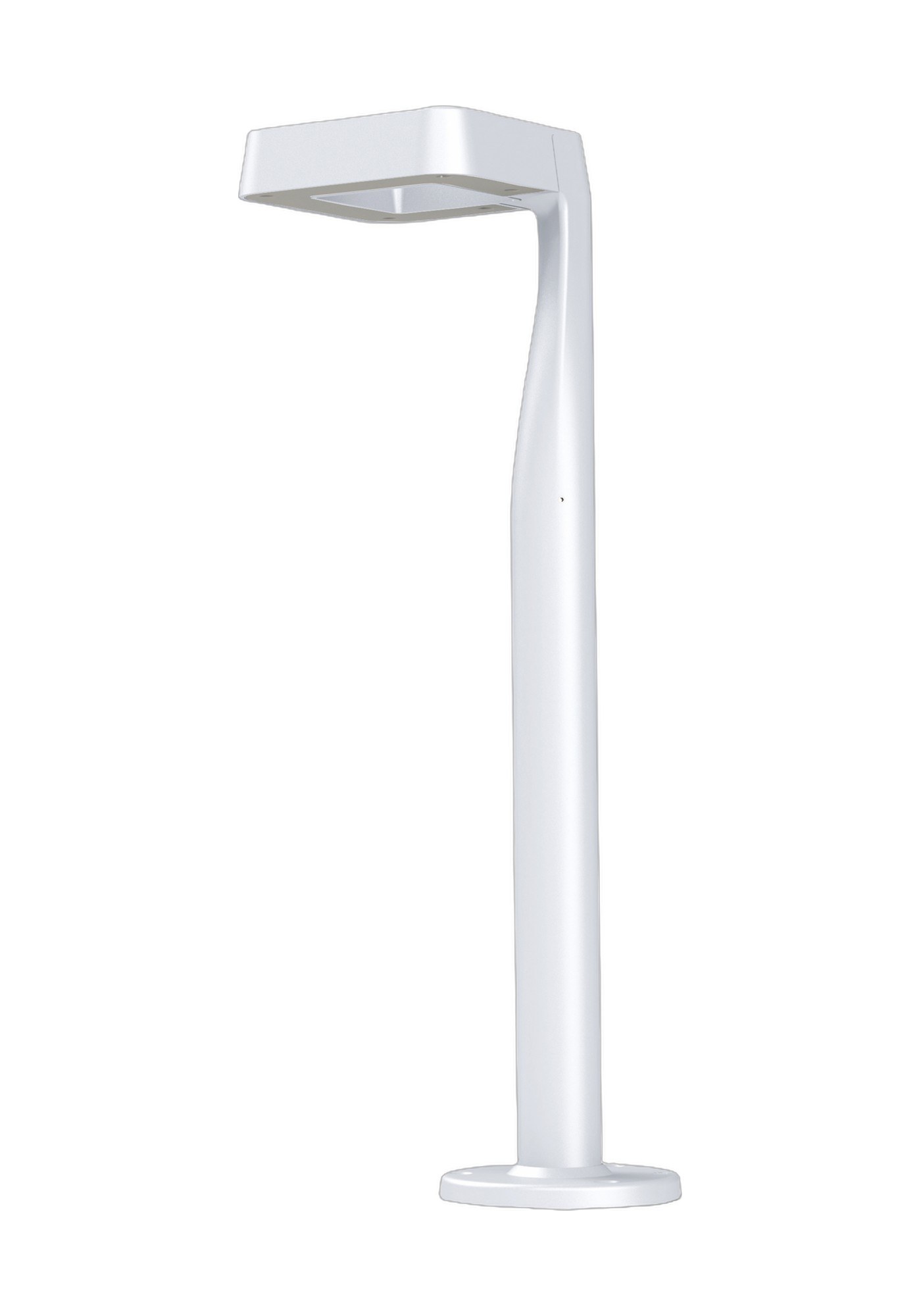 Borne extérieure Square LED en aluminium par Roger Pradier borne extérieure Square LED basse en aluminium blanc, rendu sur fond blanc