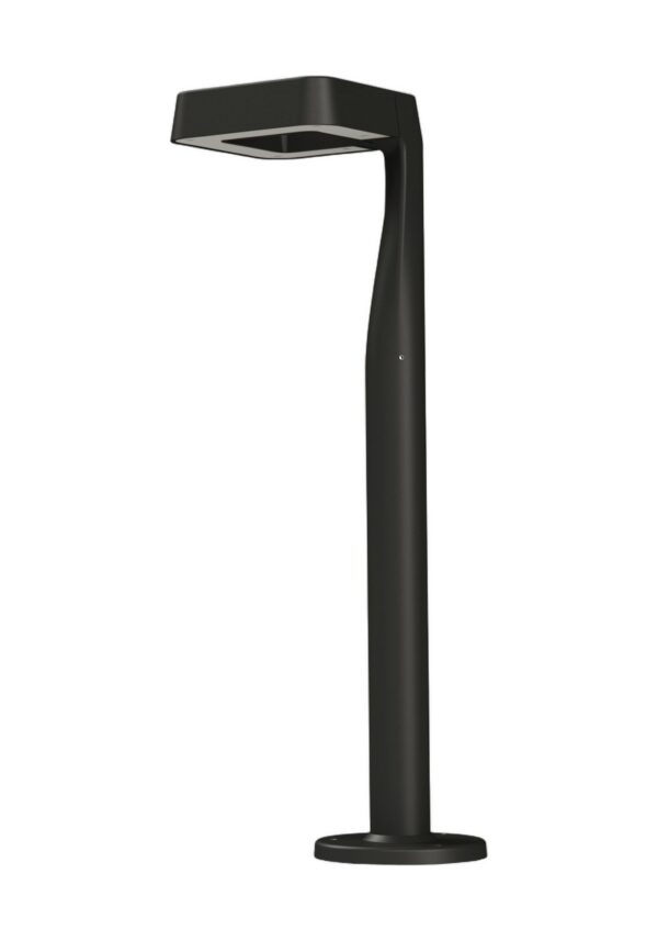 borne extérieure Square LED basse en aluminium gris anthracite, rendu sur fond blanc