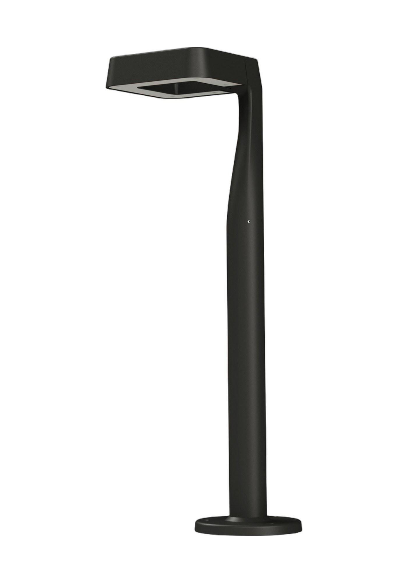 Borne extérieure Square LED en aluminium par Roger Pradier borne extérieure Square LED basse en aluminium gris anthracite, rendu sur fond blanc