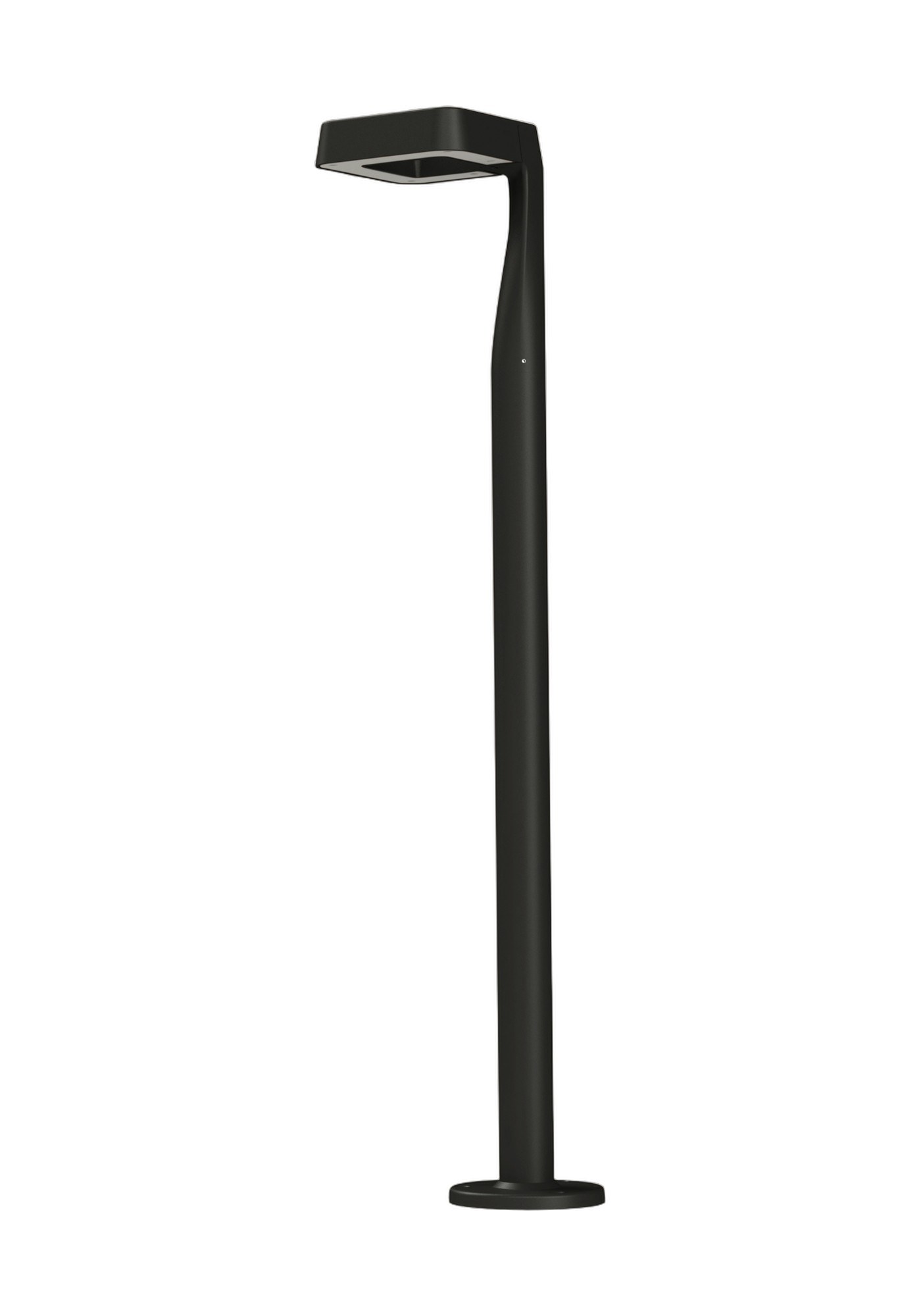Borne extérieure Square LED en aluminium par Roger Pradier borne extérieure Square LED haute en aluminium gris anthracite, rendu sur fond blanc