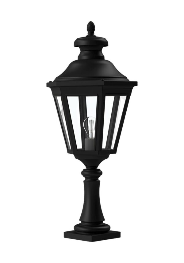 borne Louis XIII de 788 mm de haut en aluminium noir foncé, rendu sur fond blanc