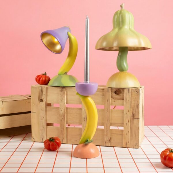 Comment Adopter la Tendance Déco Pop : L'Univers de la Marque Seletti bougeoir banane design, bougeoir banane parmi les lampes de la collection Vitamin