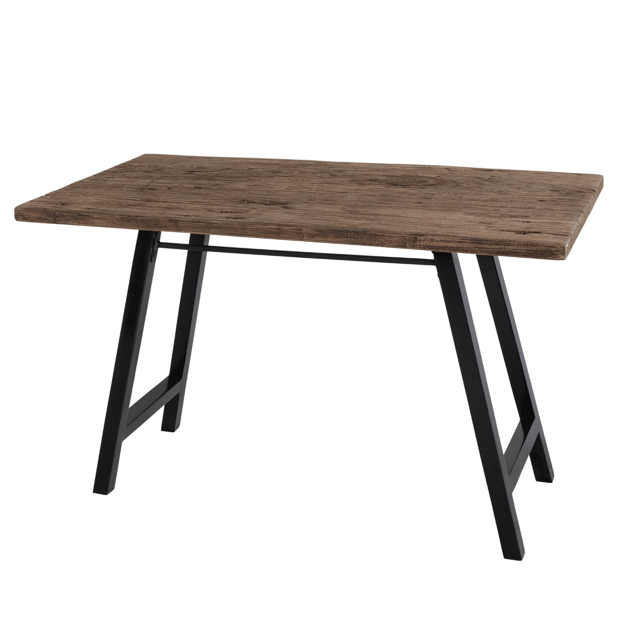 Bureau en bois récupéré par Urban Nature Culture, pieds acacia noir bureau bois récupéré Urban Nature Culture, vue de trois quarts sur fond blanc
