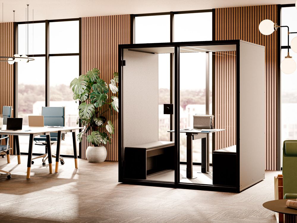 Phone Box ou Cabine Insonorisée : Laquelle Choisir pour son Open Space ? Cabine de réunion acoustique pour 2 à 4 personnes dans un open space