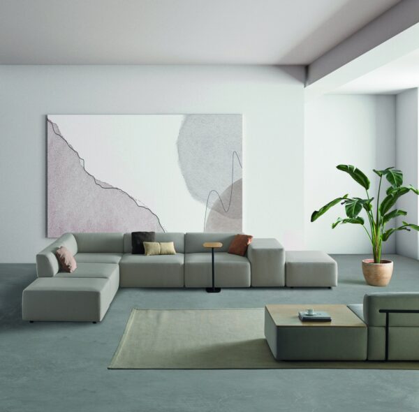 canapé modulaire design Inclass Entropy, composition d angle dans un salon